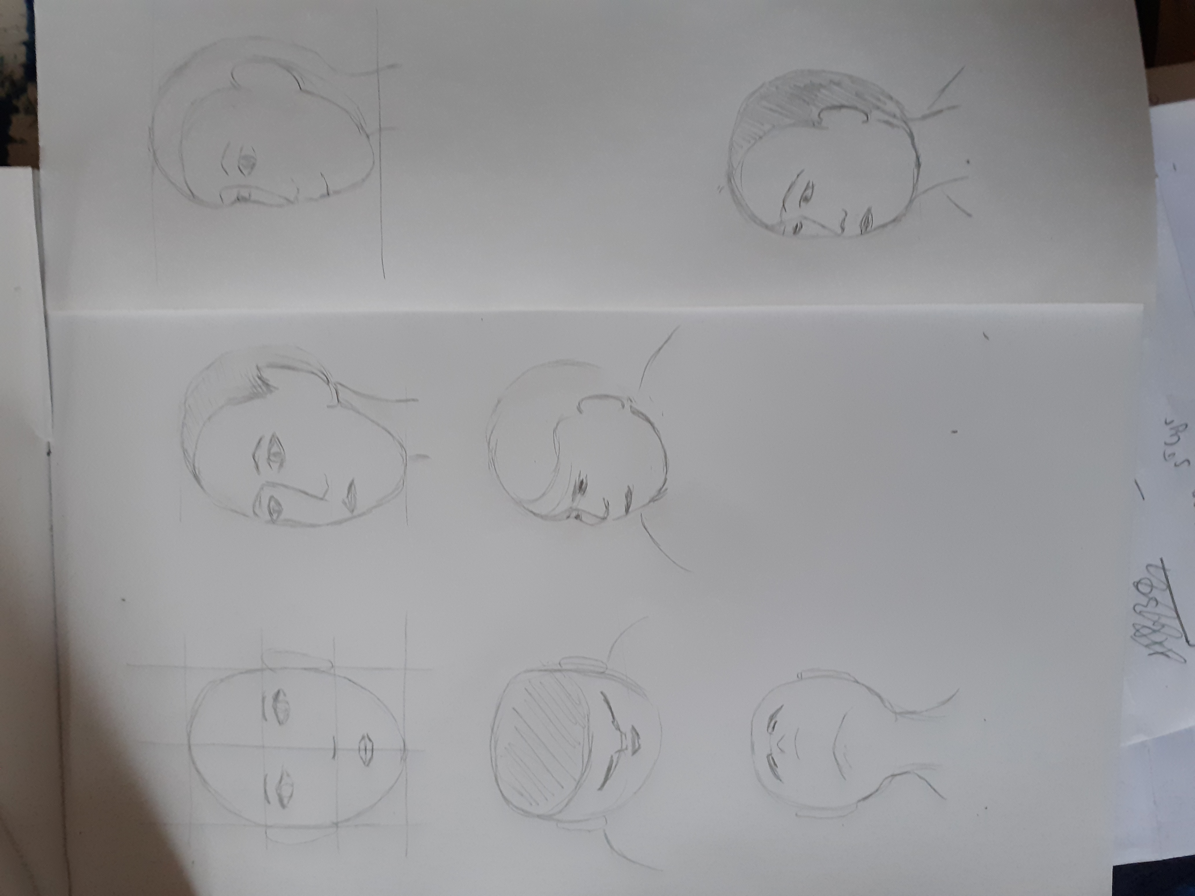 Dessiner les positions de la tête de Marie-christine le 17 mars 2022