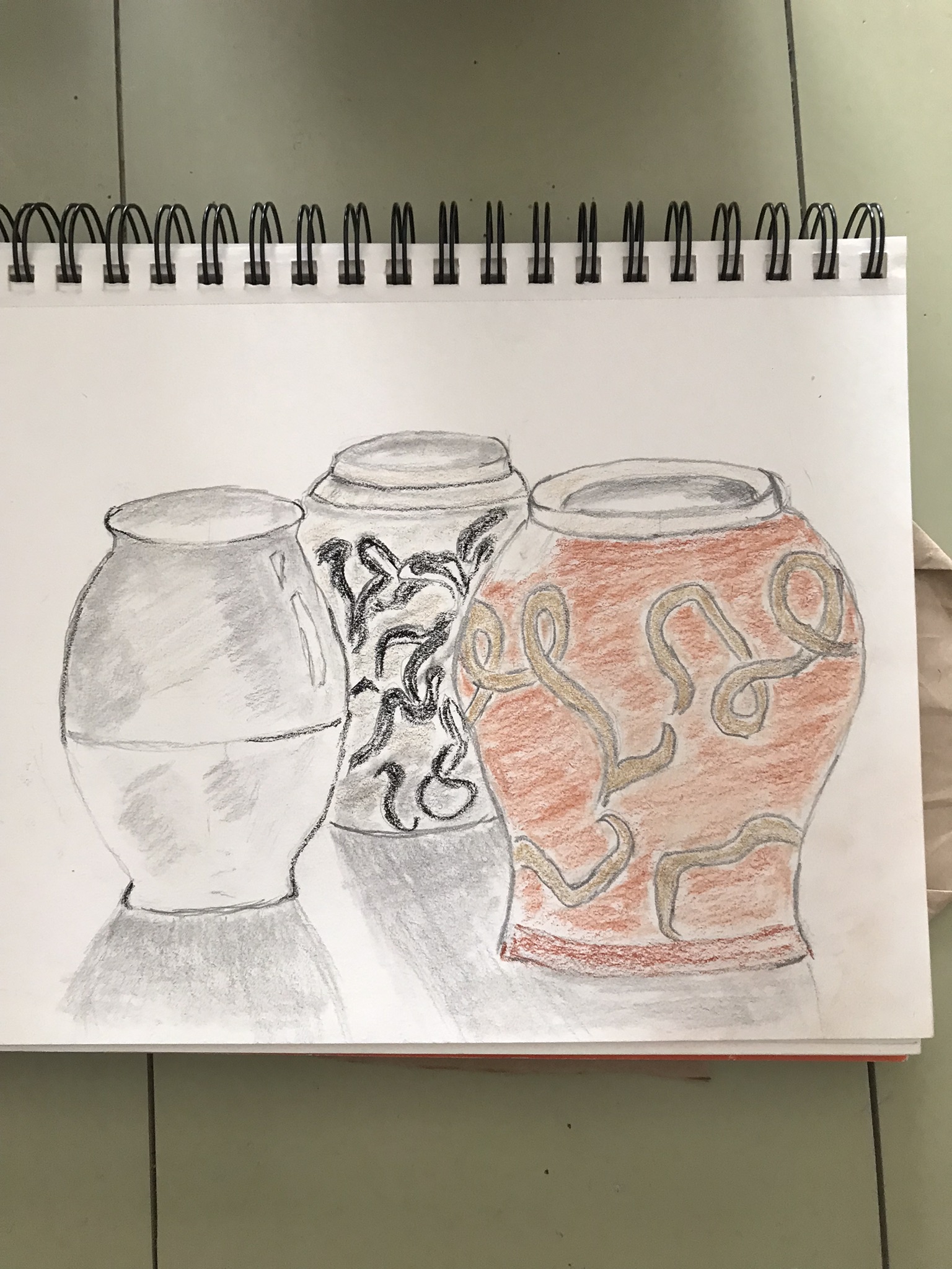 Dessiner une nature morte au pot de terre de Dominique le 19 mars 2022