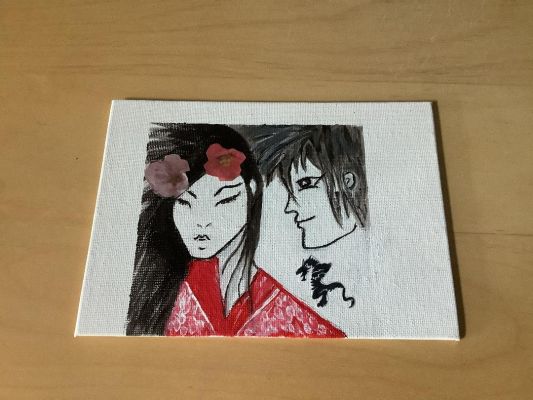 Autour du monde à l'acrylique : Un couple chinois de Chantal le 01 avril 2022