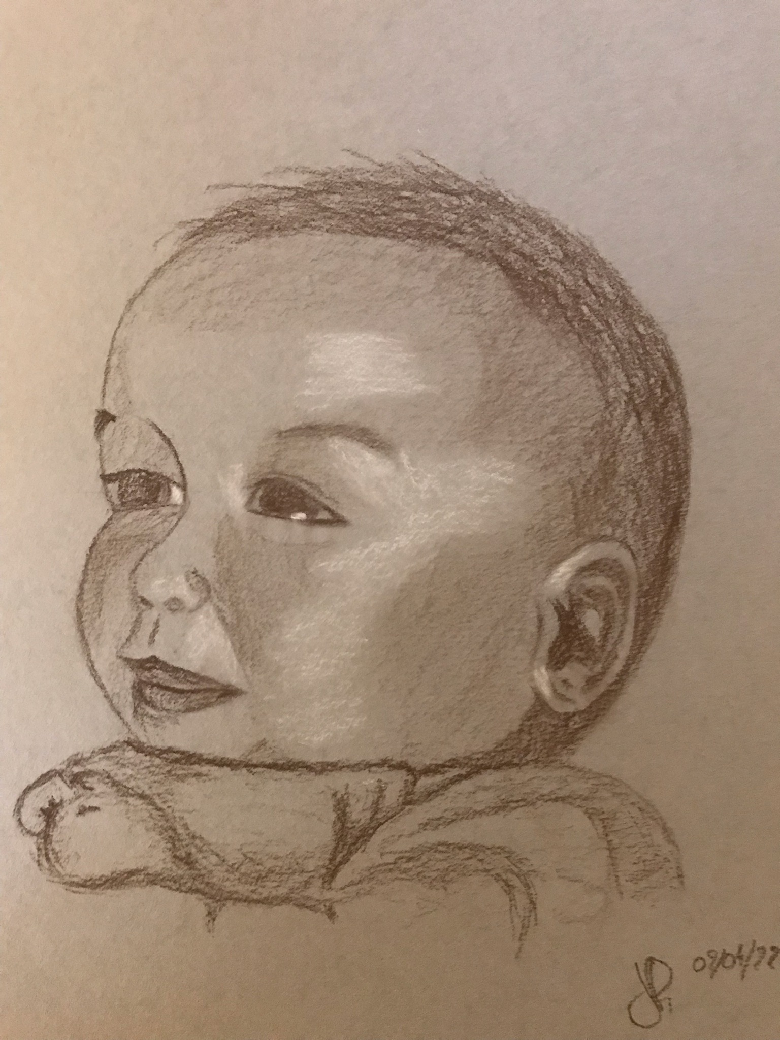 Dessiner le visage d'un bébé de Jean pierre le 02 avril 2022