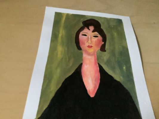 Un visage à l'Acrylique façon Modigliani de Chantal le 07 avril 2022