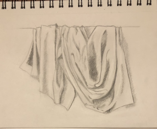 Dessiner un Drapé en dessin d'observation de Jessica le 13 avril 2022