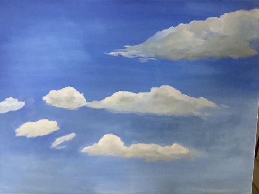 Peindre un ciel bleu à l'Acrylique de Chantal le 27 avril 2022