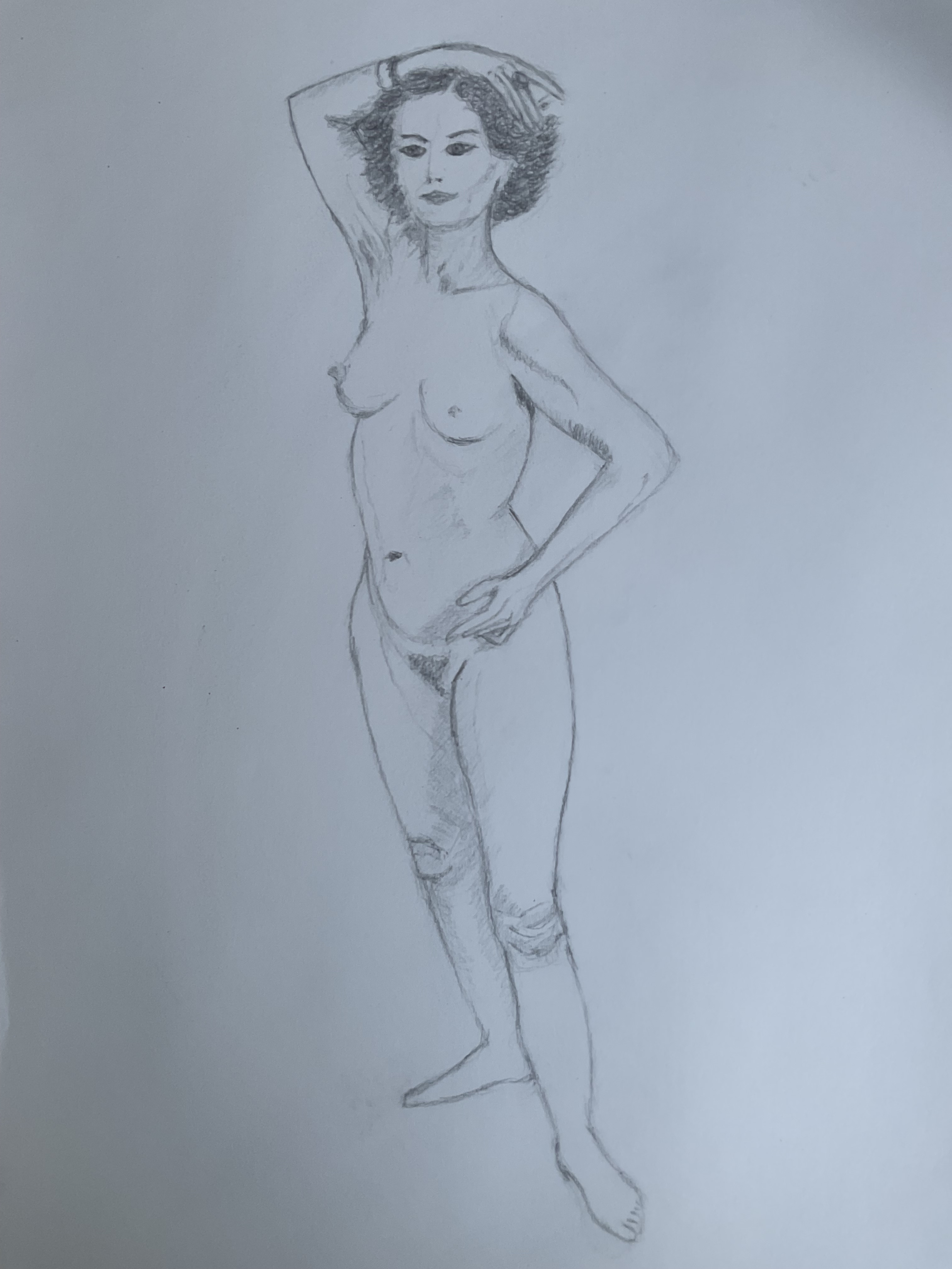Dessin en valeurs pose debout de Sylvie le 13 mai 2022