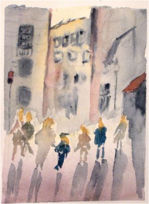 Scène urbaine a l'Aquarelle Episode 05 de Chrystèle le 21 mai 2022