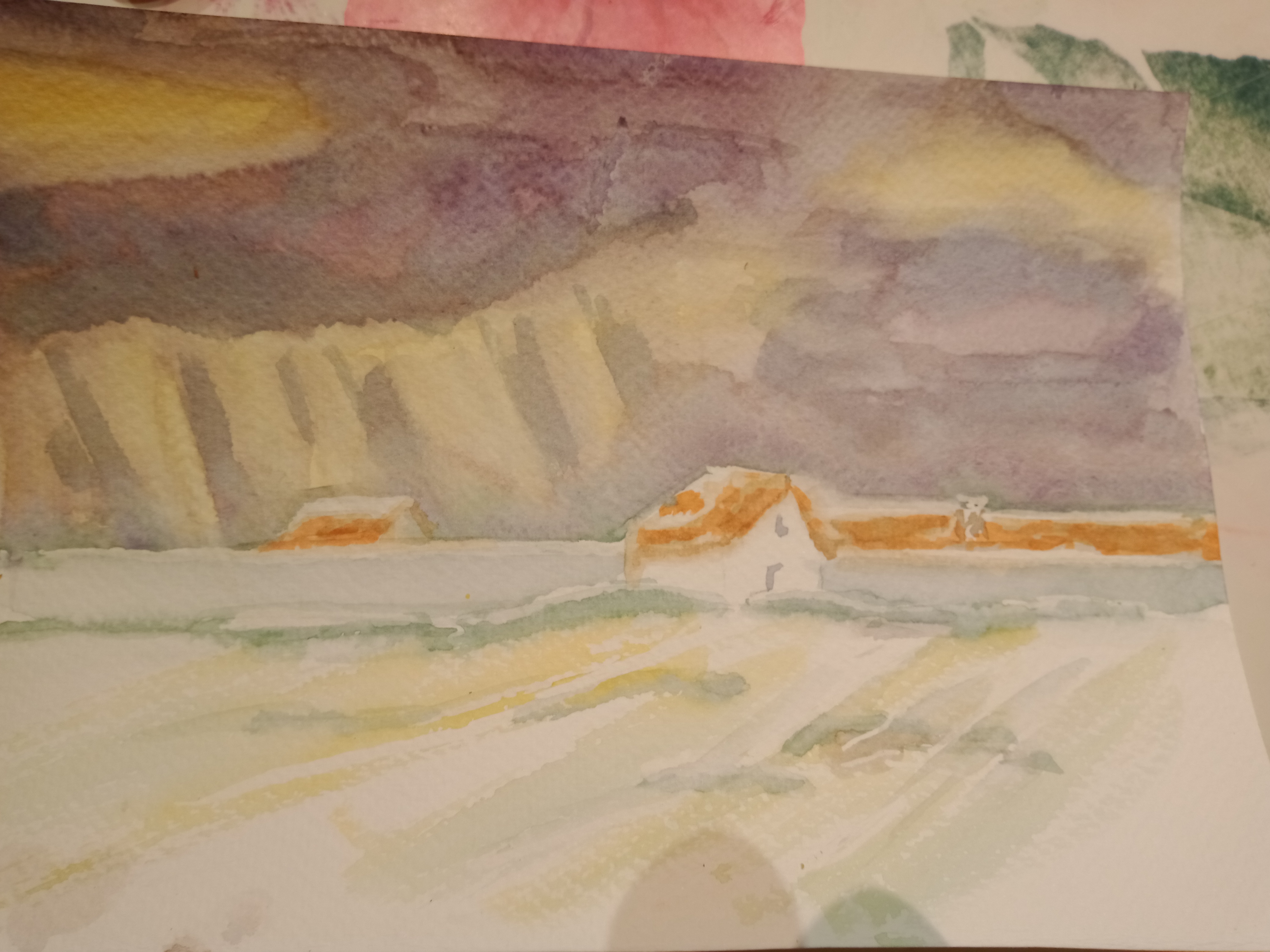 Des ciels changeants à l'Aquarelle : l'Hiver ! de Audrey le 19 juin 2022