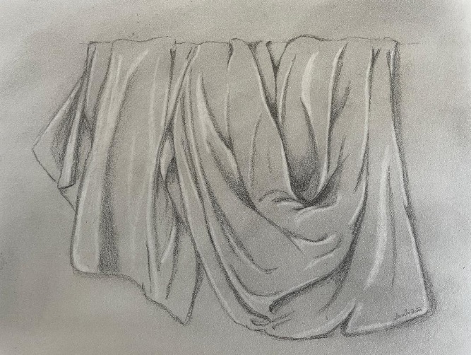 Dessiner un Drapé en dessin d'observation de Manuela le 15 juillet 2022