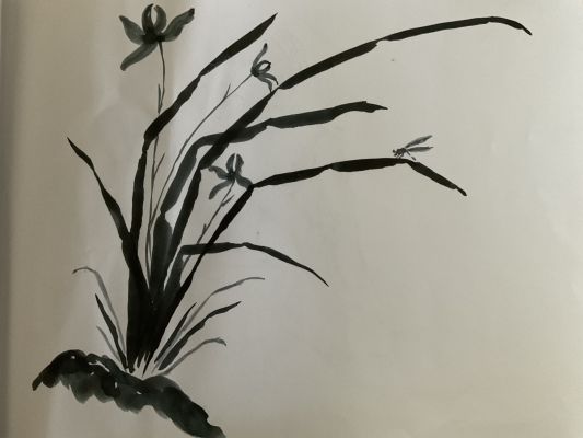 Peindre une orchidée de Sylvie le 18 juillet 2022
