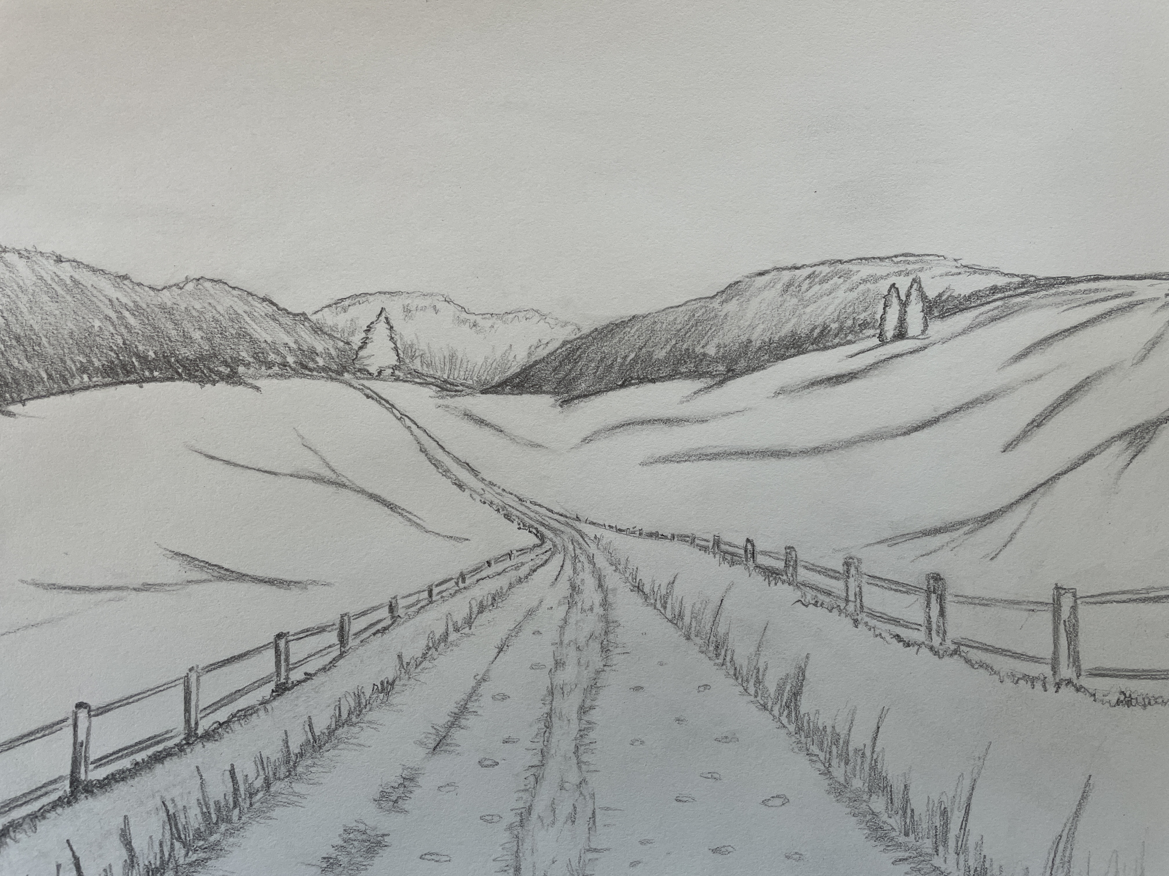 Perspective de paysage en Dessin de Manuela le 24 juillet 2022