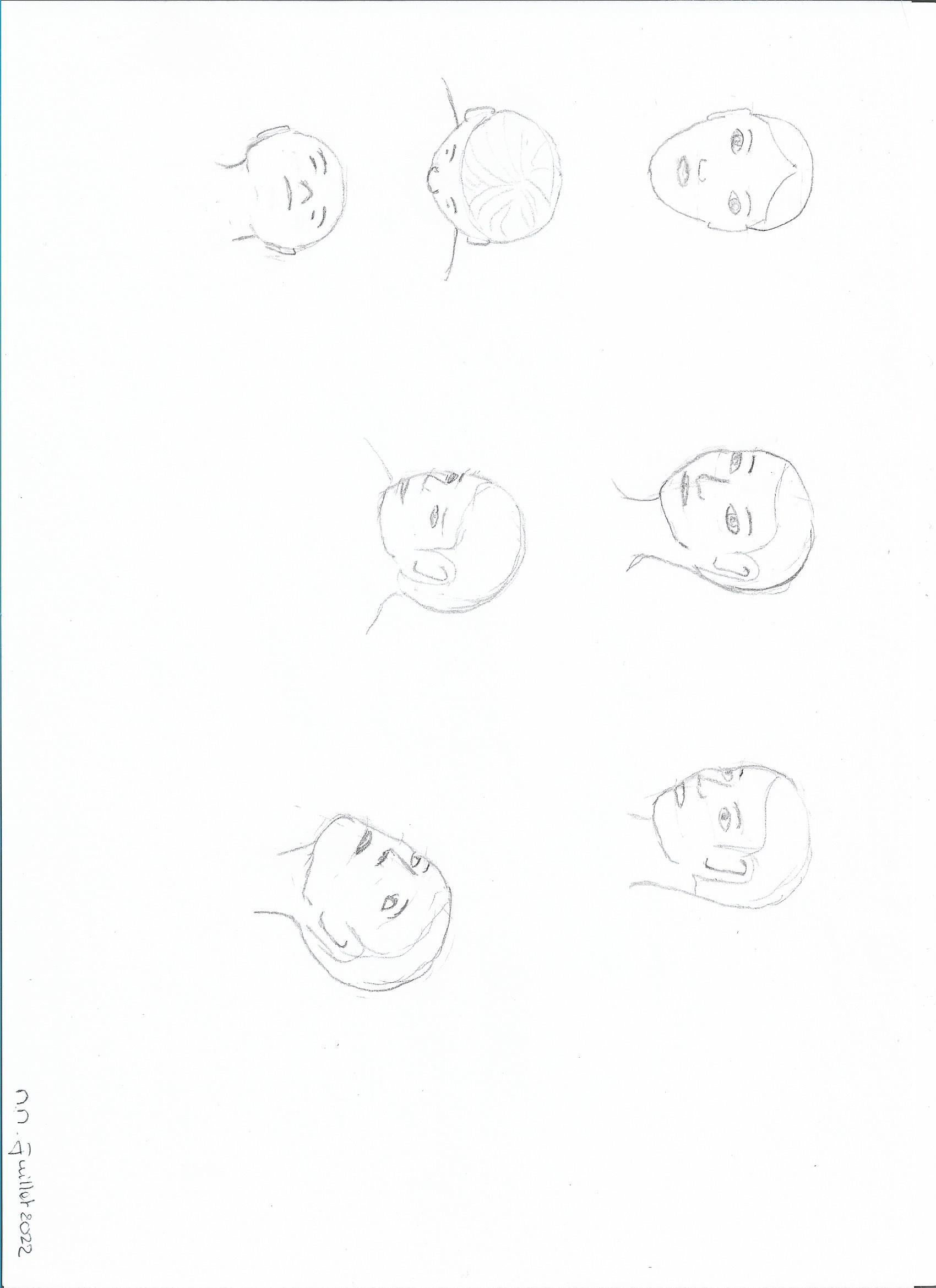 Dessiner les positions de la tête de Michele le 25 juillet 2022