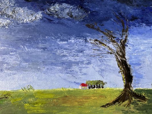 Peindre un ciel tourmenté au couteau de Sylvie le 29 juillet 2022