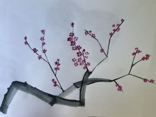 Peindre des fleurs de cerisier de Sylvie le 08 août 2022