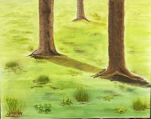 Comment peindre herbe et végétaux à l'huile de Sylvie le 15 août 2022