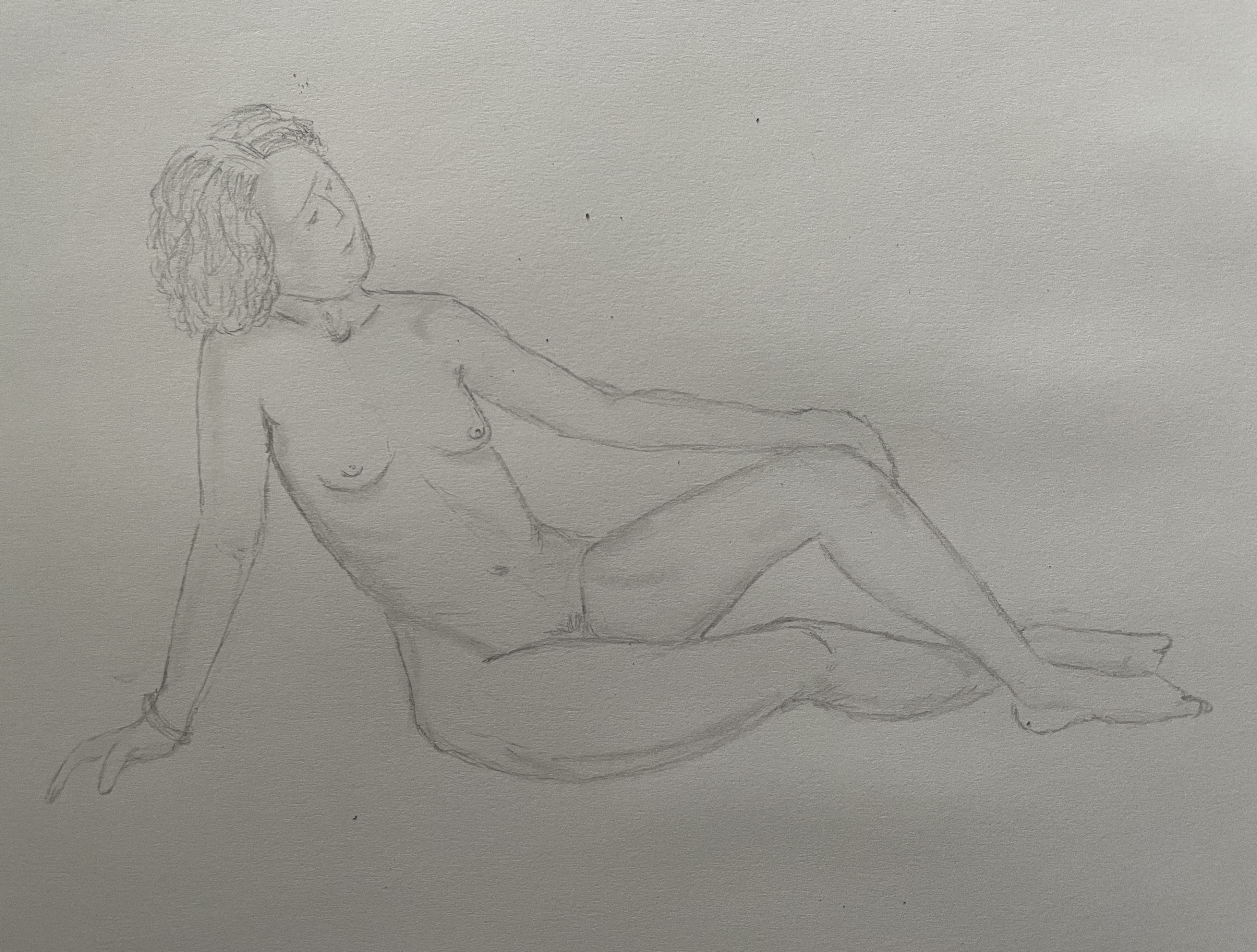 Croquis en 5 minutes à la craie carrée de Manuela le 19 août 2022