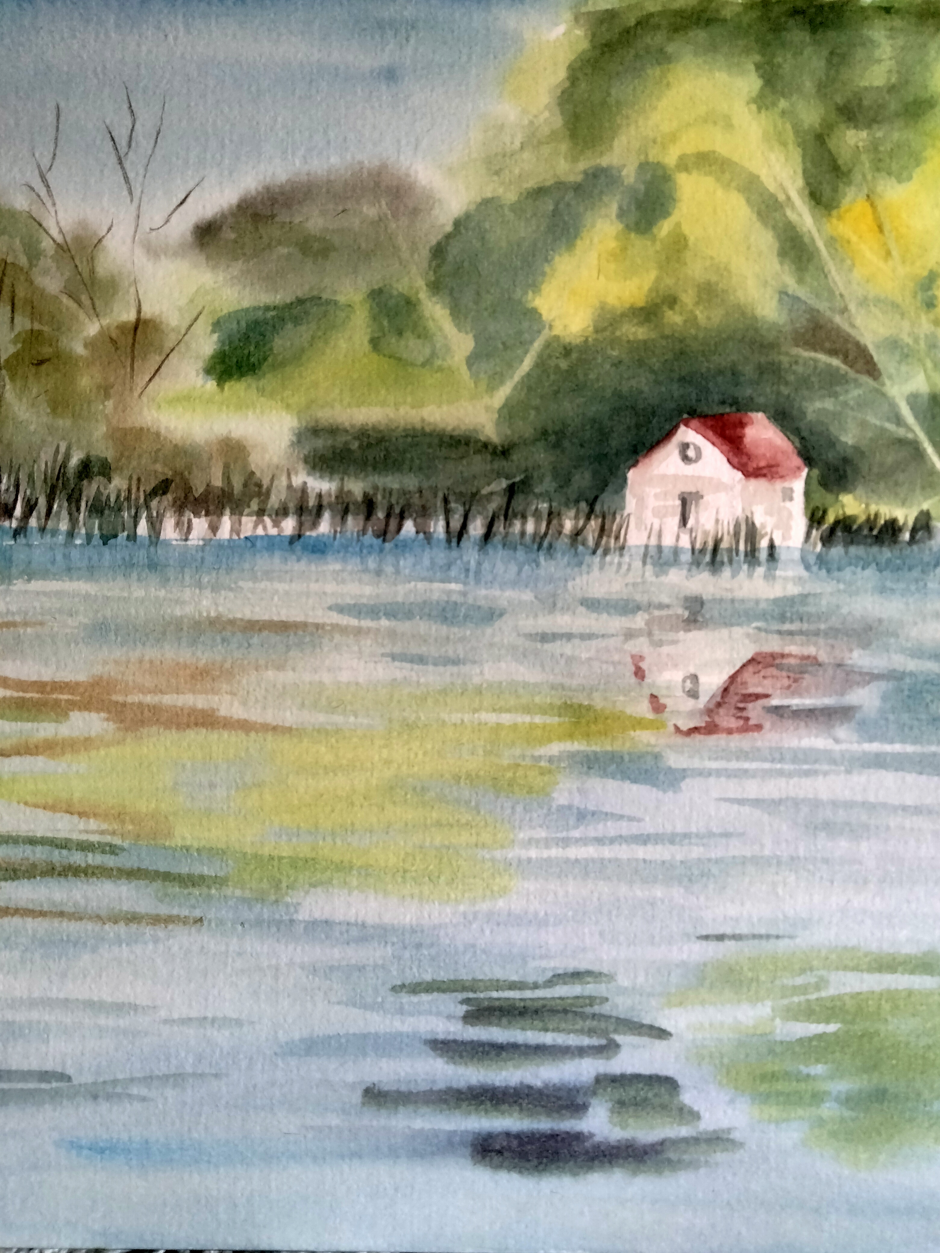 Peindre les reflets dans l'eau à l'aquarelle de Sylvie le 08 septembre 2022