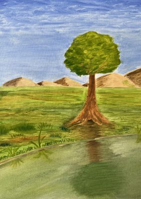 Peindre les reflets de l'eau à l'huile de Sylvie le 09 septembre 2022