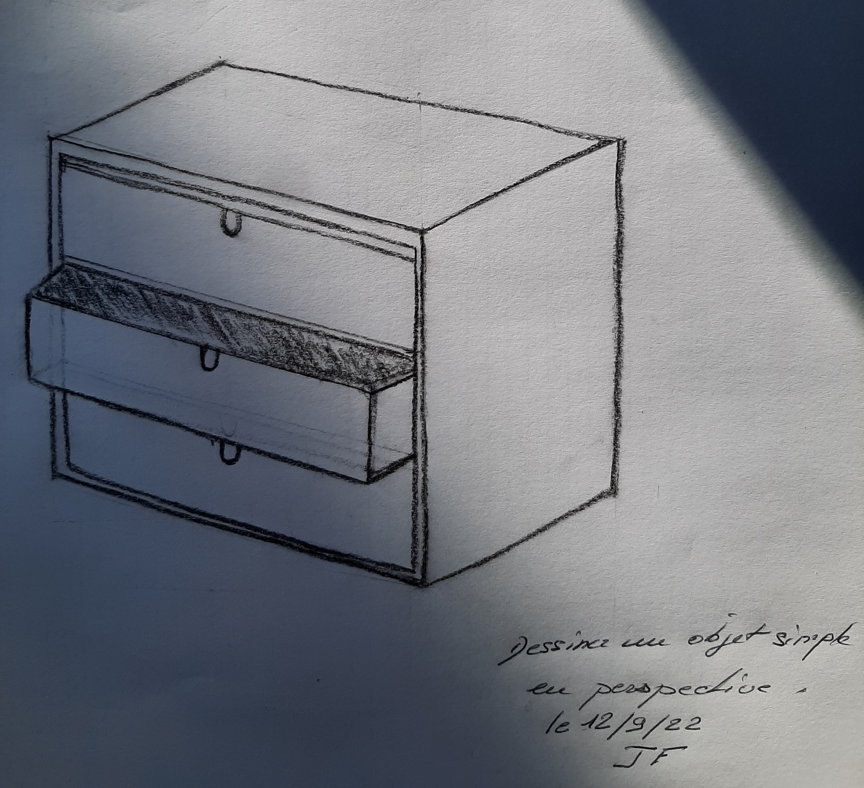 Dessiner un objet simple en perspective de Janick le 12 septembre 2022
