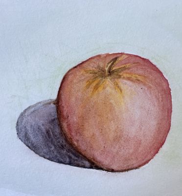 Peindre Une pomme base humide à l'aquarelle de Manuela le 28 septembre 2022