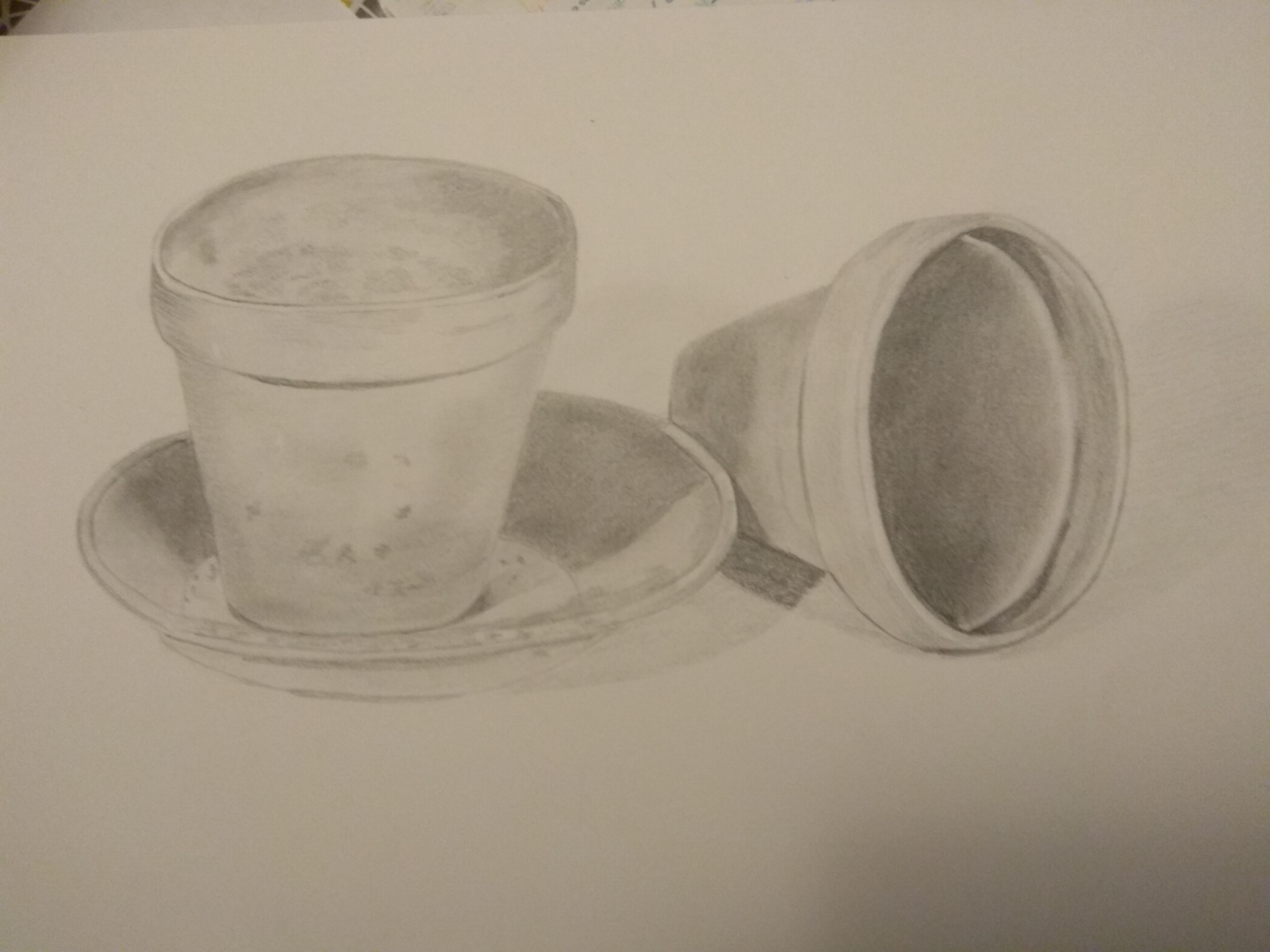 Dessiner une nature morte au pot de terre de Françoise le 29 septembre 2022