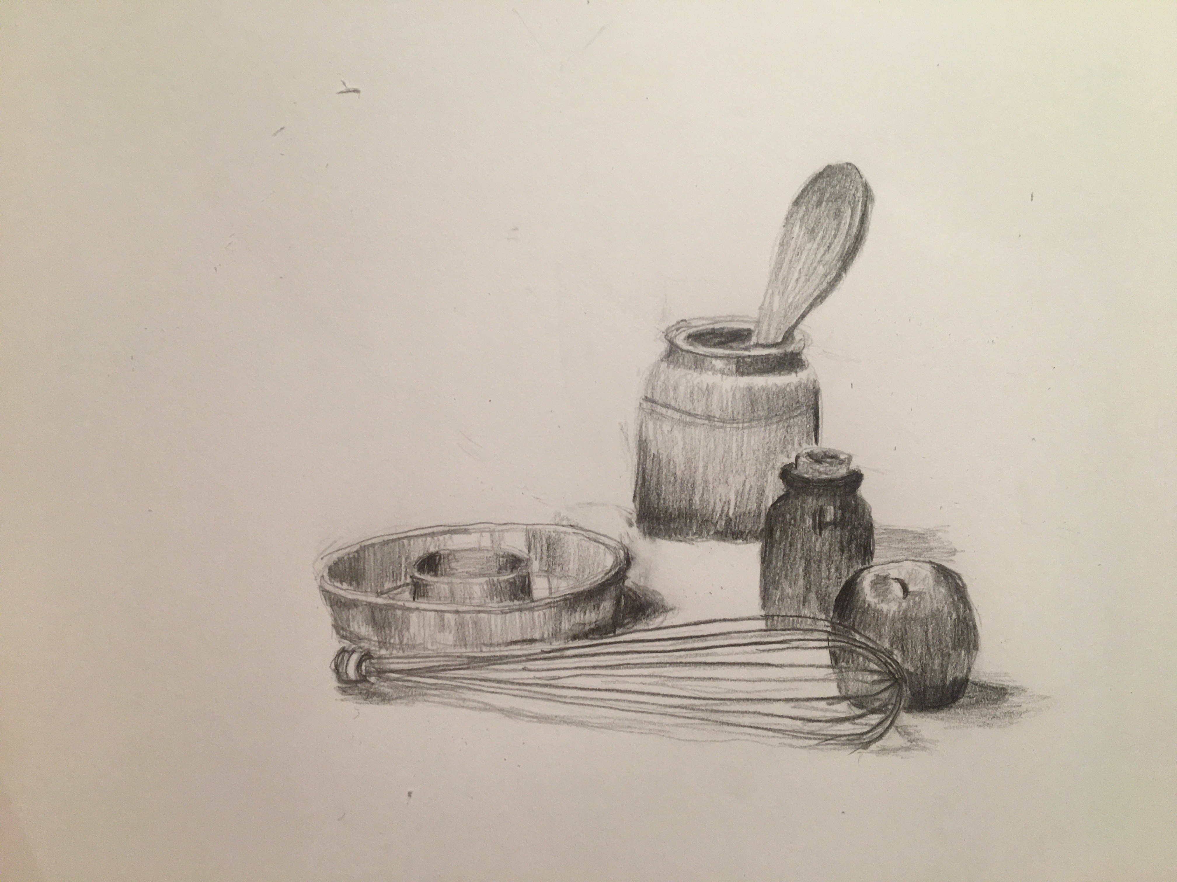 Mise en place d'une nature morte simple en dessin de Valerie le 01 octobre 2022