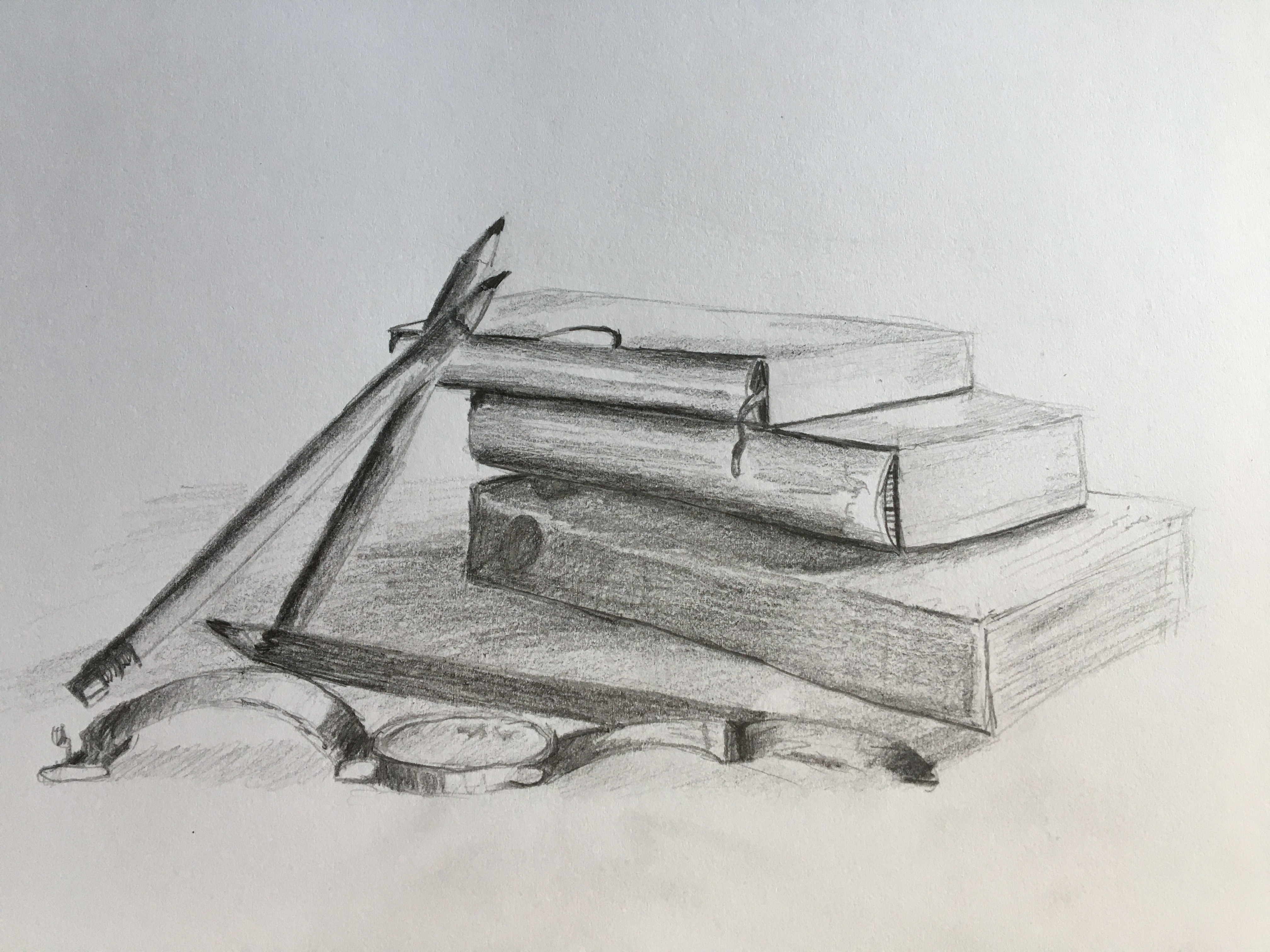 Mise en place d'une nature morte simple en dessin de Valerie le 02 octobre 2022