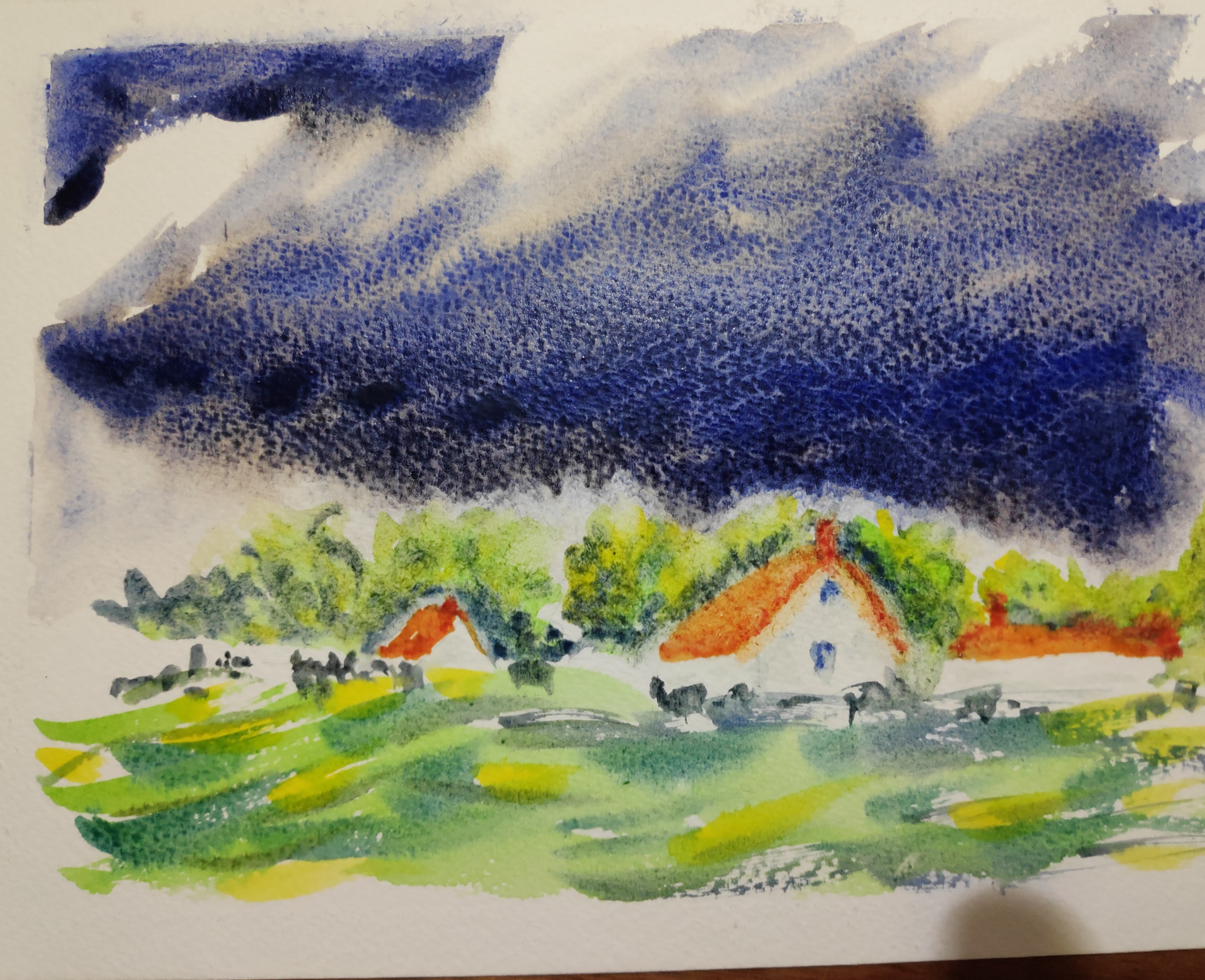 Des Ciels changeants à l'Aquarelle : Le Printemps ! de Mireille le 02 octobre 2022