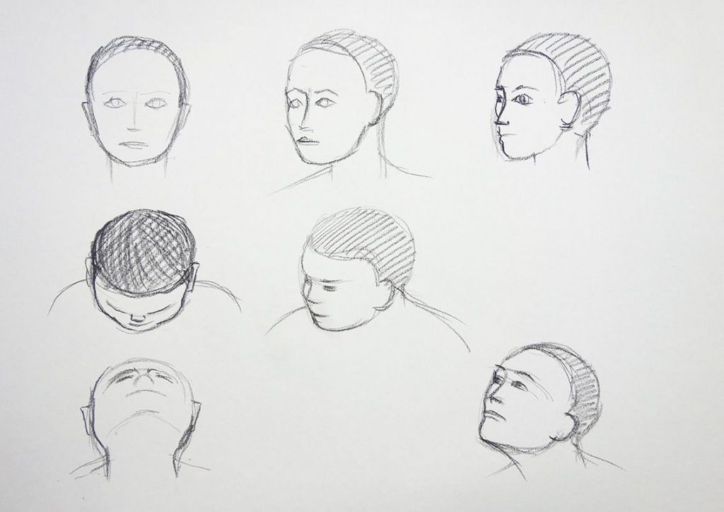 Dessiner les positions de la tête de Janick le 10 octobre 2022