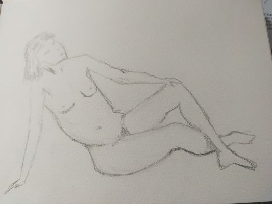 Croquis en 5 minutes à la craie carrée de Aurelien le 13 octobre 2022