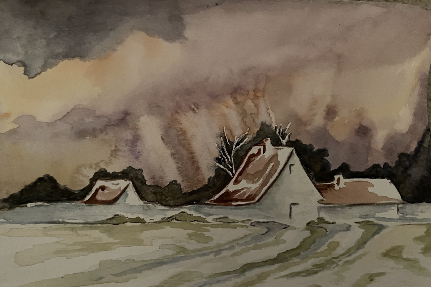 Des ciels changeants à l'Aquarelle : l'Hiver ! de Manuela le 19 octobre 2022