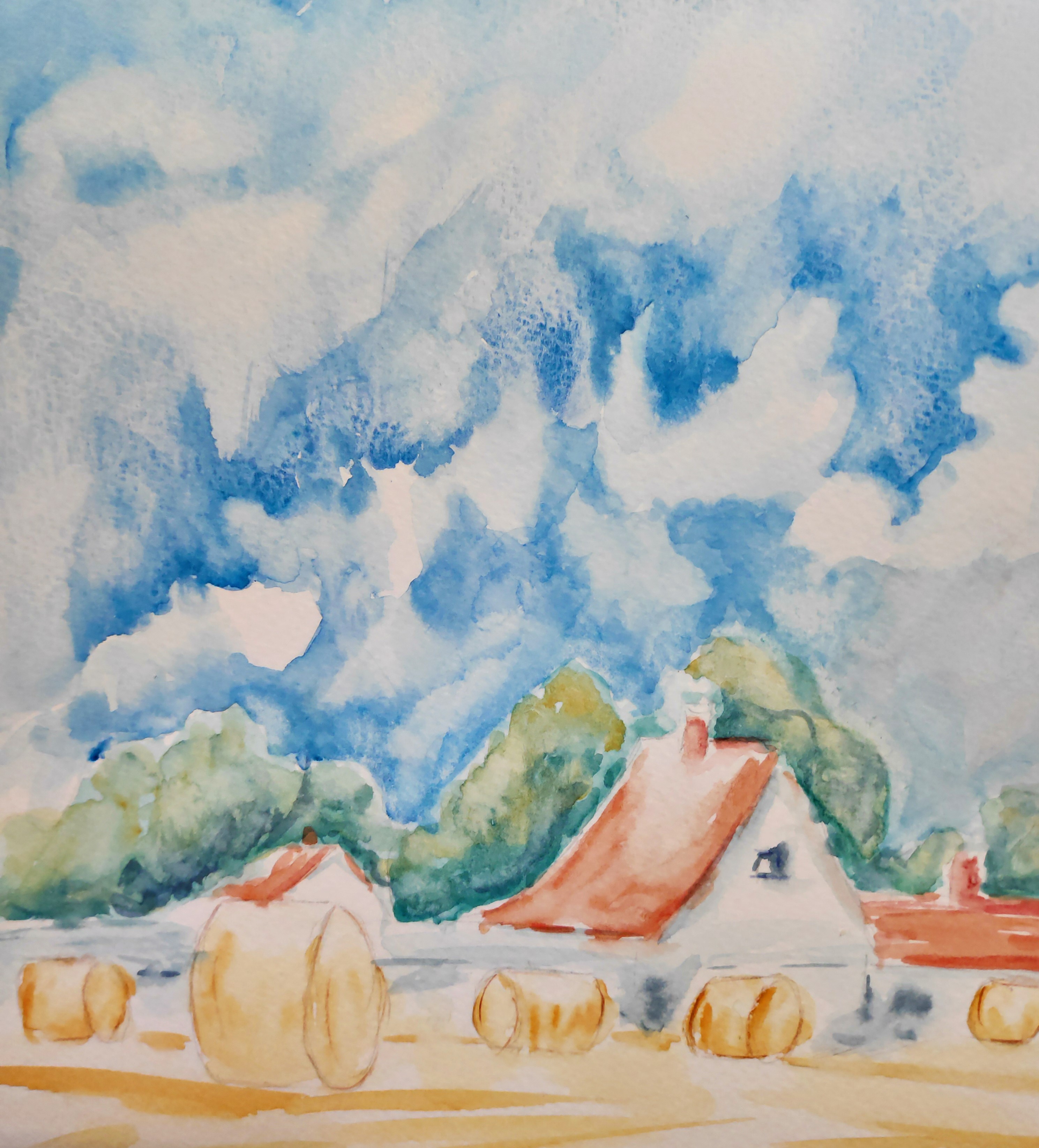 Des Ciels changeants à l'Aquarelle : l'été ! de Mireille le 27 octobre 2022