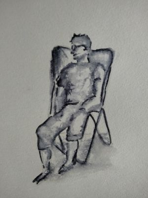 Un croquis monochrome au feutre aquarellé de Sylvie le 03 novembre 2022
