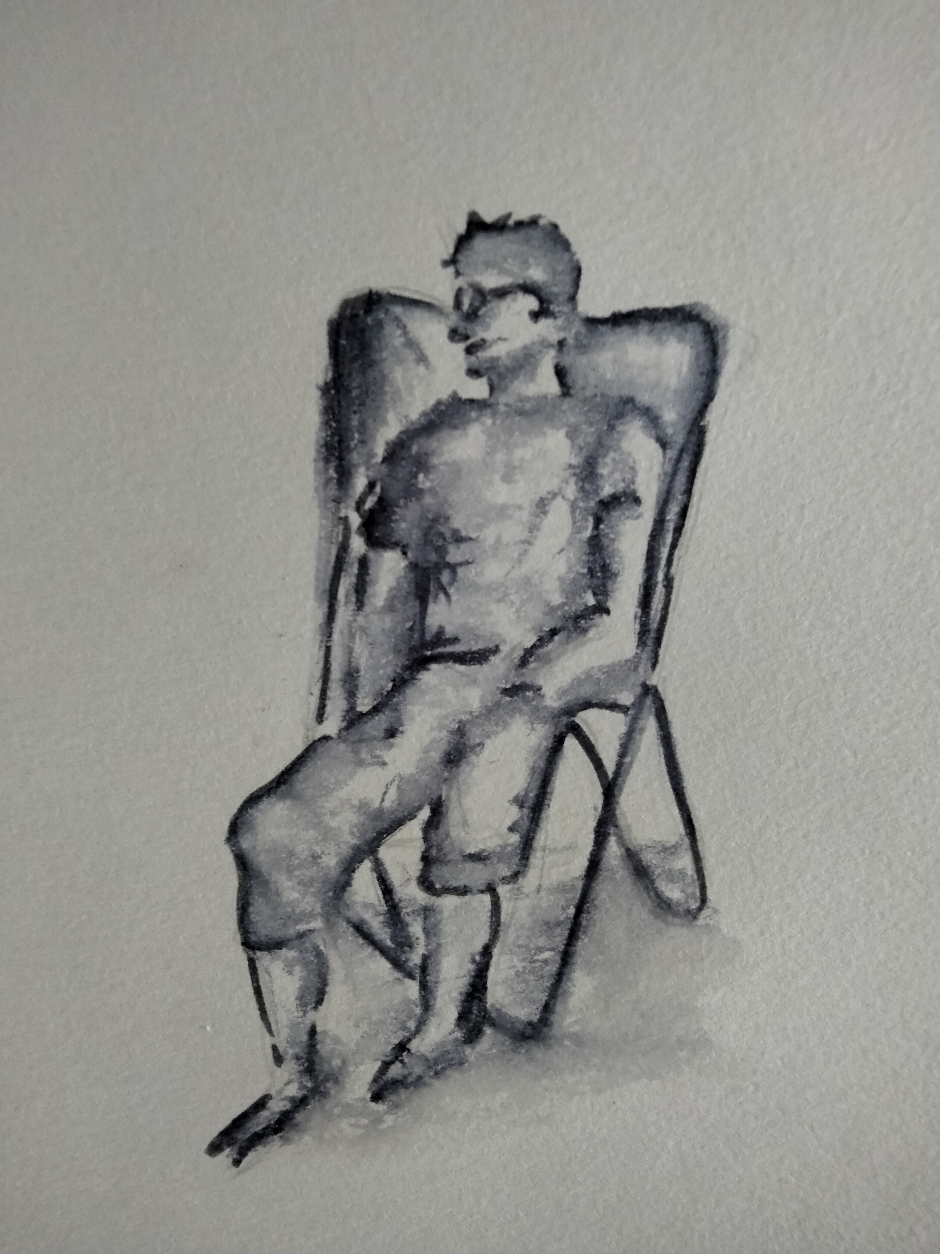 Un croquis monochrome au feutre aquarellé de Sylvie le 03 novembre 2022