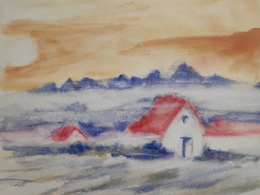 Des ciels changeants à l'Aquarelle : Un ciel d'Automne de Mireille le 09 novembre 2022
