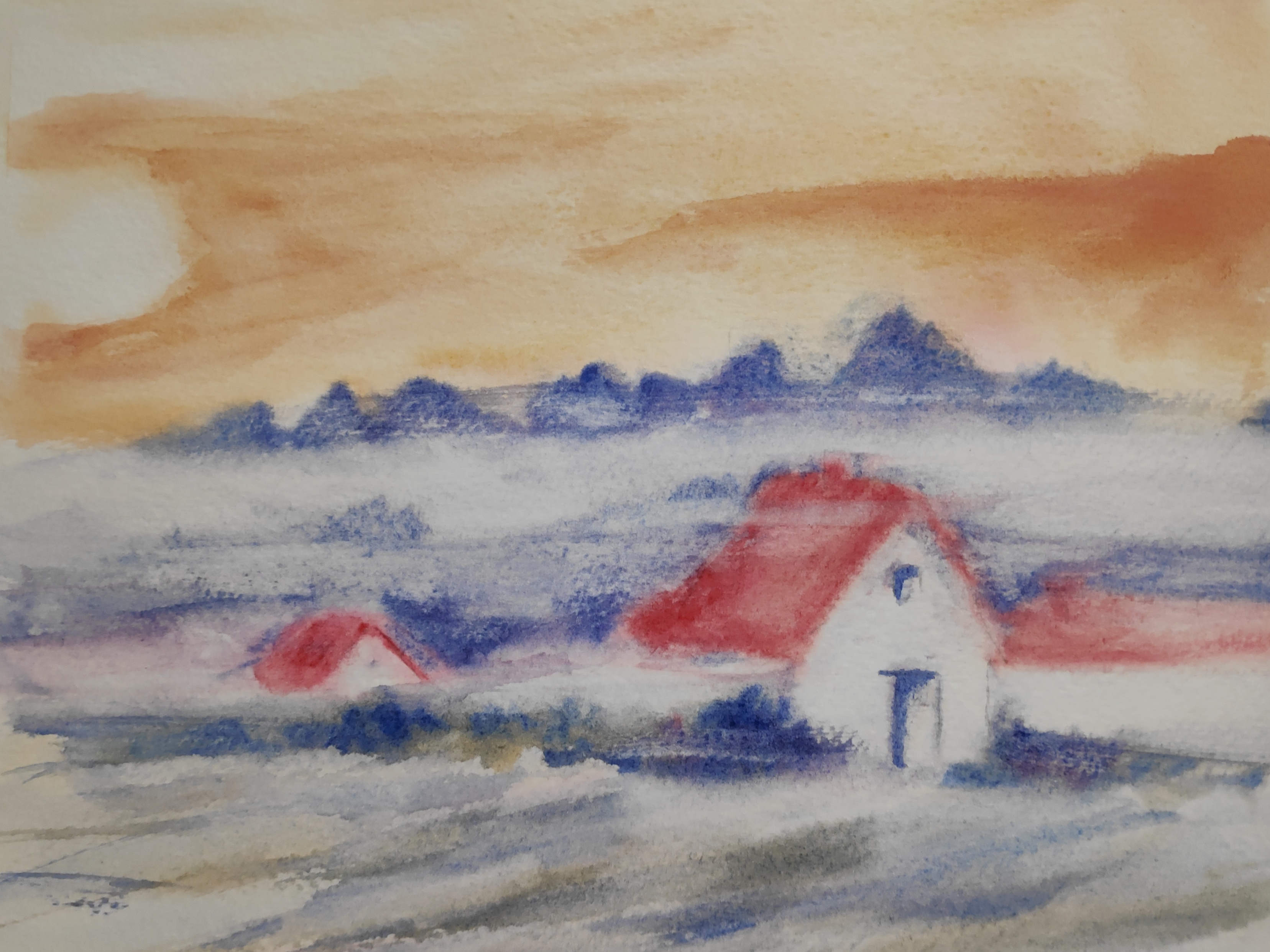 Des ciels changeants à l'Aquarelle : Un ciel d'Automne de Mireille le 09 novembre 2022