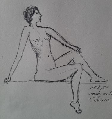 Croquis en 5 minutes au feutre de Janick le 22 novembre 2022