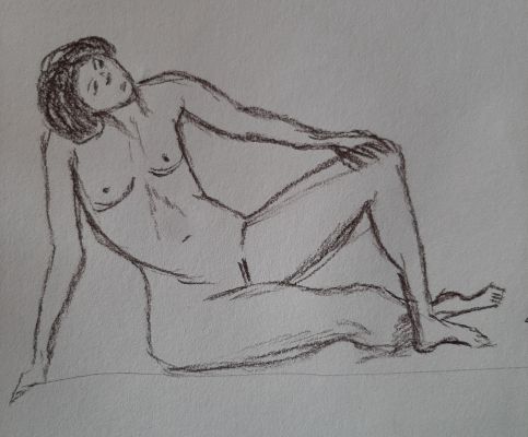 Croquis en 5 minutes à la craie carrée de Janick le 22 novembre 2022