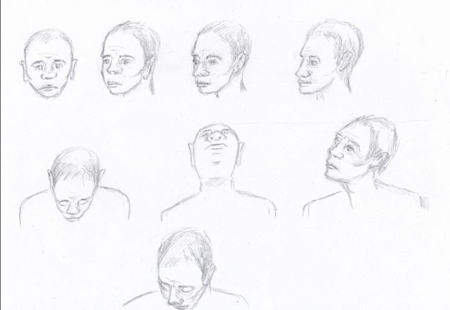 Dessiner les positions de la tête de Muriel le 28 novembre 2022