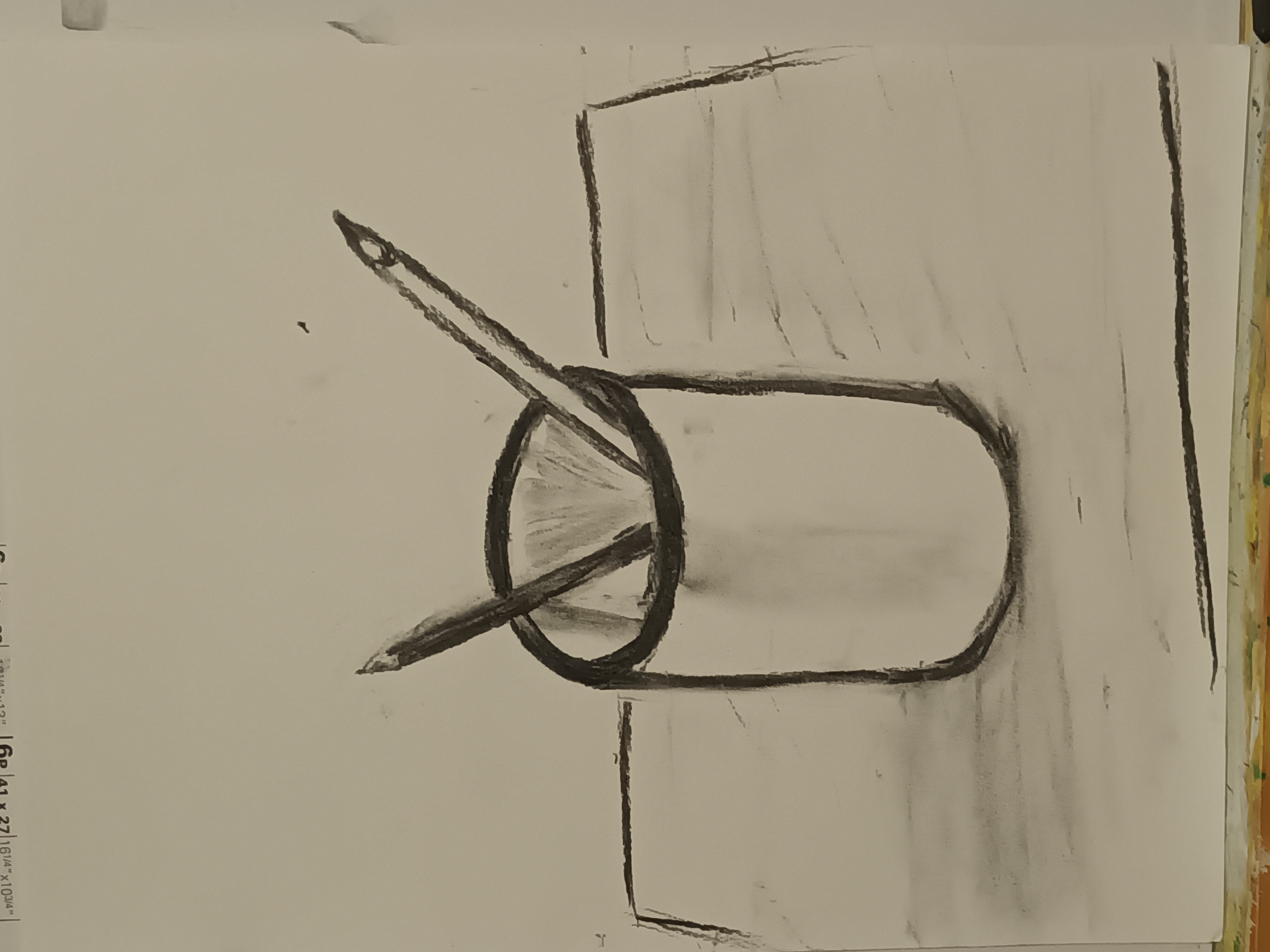 Prise de mesure en dessin d'observation de Annie le 30 novembre 2022