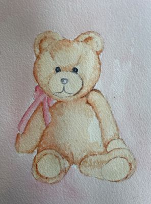 Un nounours à l'Aquarelle de Manuela le 05 décembre 2022