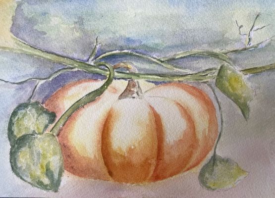 Une citrouille à l'Aquarelle de Manuela le 06 décembre 2022