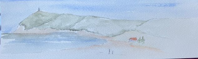 Carnet de Voyage : Aquarelle sur une plage du Nord de Manuela le 06 décembre 2022