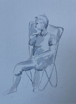 Un croquis monochrome au feutre aquarellé de Manuela le 07 décembre 2022