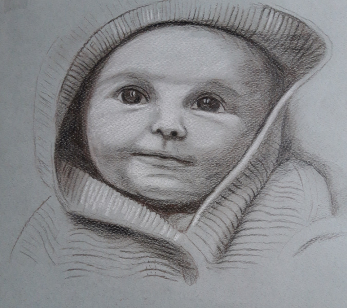 Dessiner le visage d'un bébé de Muriel le 29 décembre 2022