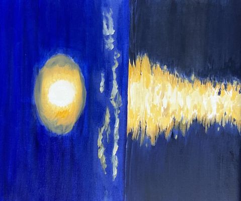 Reflets de lune dans l'océan de Sylvie le 09 janvier 2023