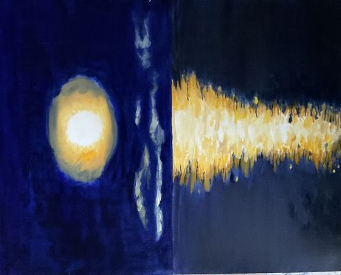 Reflets de lune dans l'océan de Sylvie le 10 janvier 2023