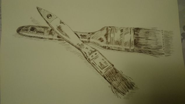 Dessiner des pinceaux à la plume de Françoise le 12 janvier 2023