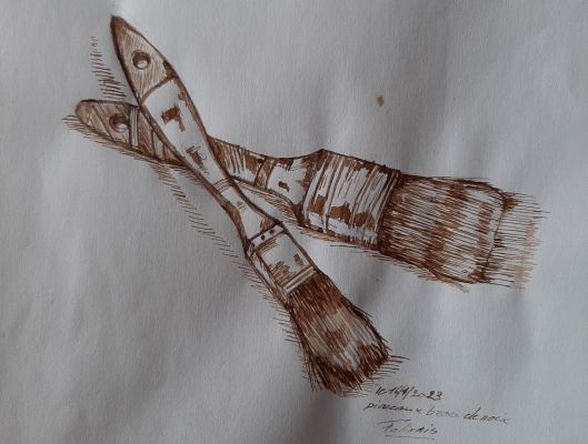 Dessiner des pinceaux à la plume de Janick le 17 janvier 2023