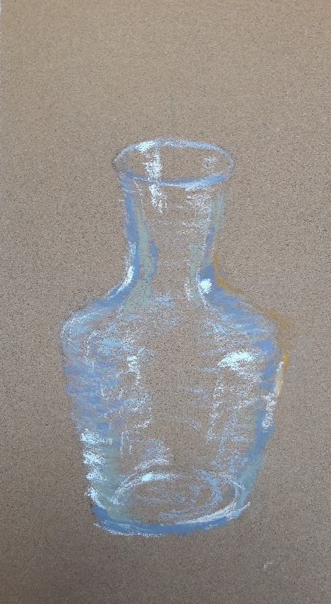 Transparence sur fond rouge au pastel de Anne-marie le 22 janvier 2023