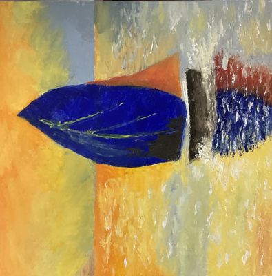 Retour au port, à l'huile au couteau de Sylvie le 27 janvier 2023