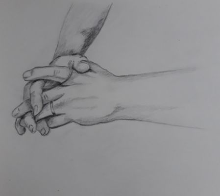 Dessiner les mains pose complexe de Muriel le 28 janvier 2023
